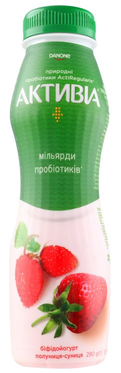 Біфідойогурт Активіа Полуниця-суниця 1,5% 290 г