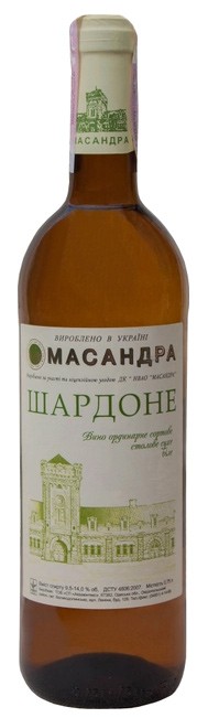 Вино Масандра Шардоне белое сухое 9.5-14% 0.75л