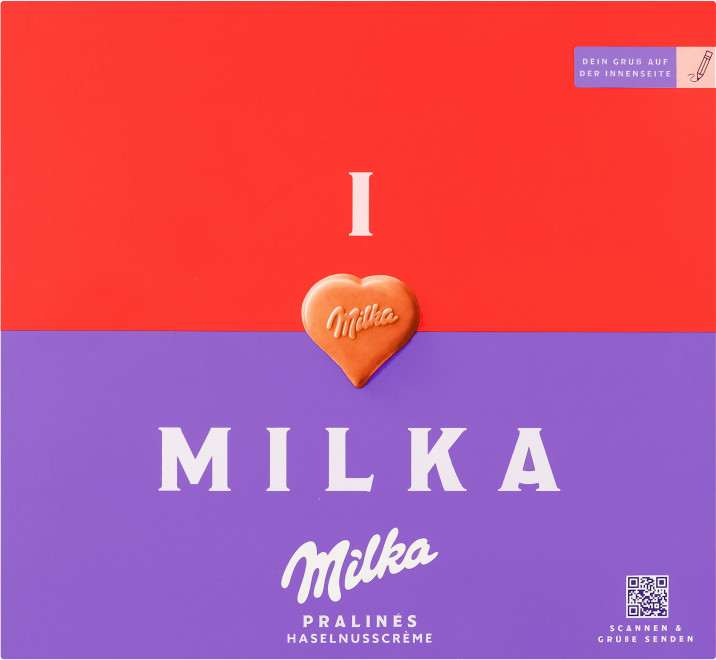 Конфеты Milka из молочного шоколада с ореховой начинкой 110г