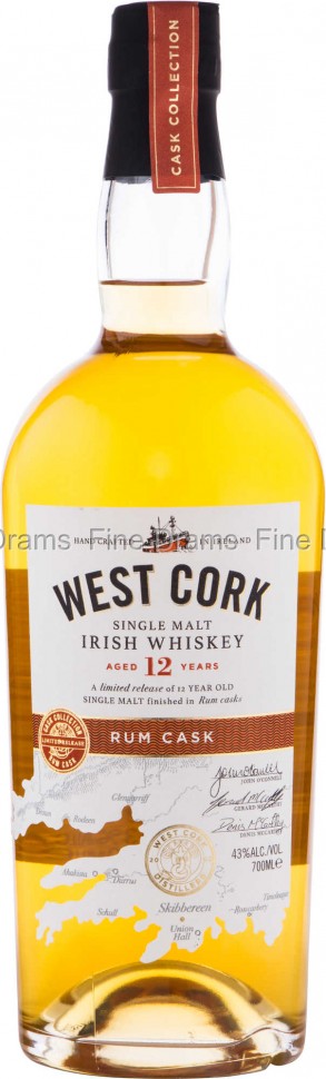 Виски West Cork Port Cask 12 лет 43% 0,7л