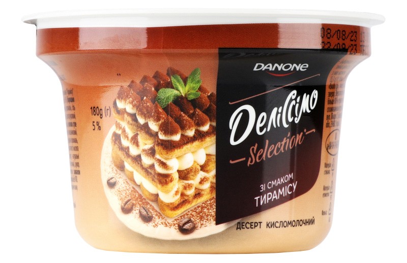 Десерт Деліссімо кисломолочний зі смаком тірамісу 5% 180г