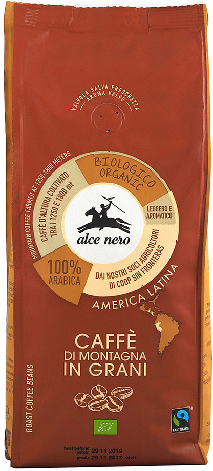Кава в зернах Alce Nero Арабіка Органічна 500 г
