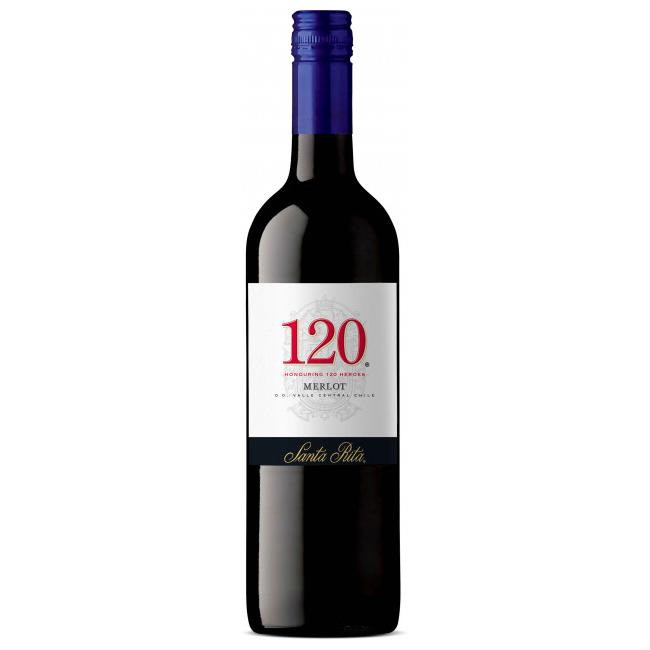 Вино Santa Rita 120 Merlot красное сухое 11 - 14,5% 0,75л, Чили