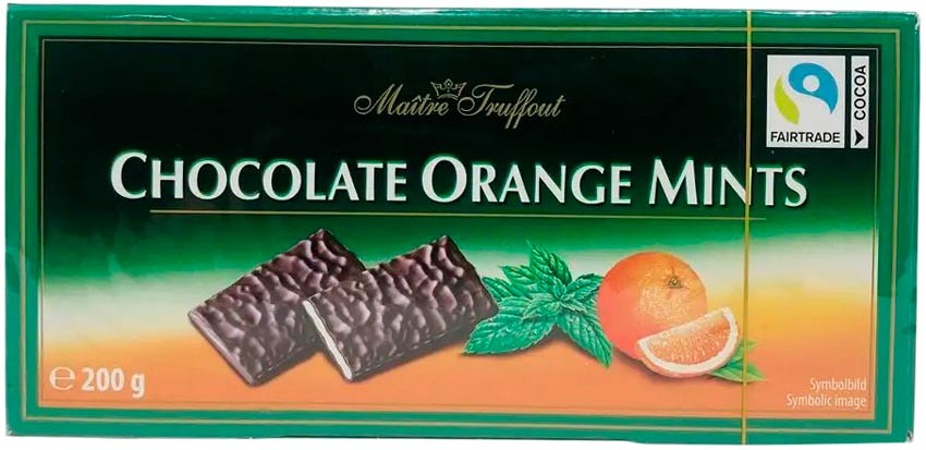 Шоколад черный Maitre Truffout Orange Mints Апельсин-мята 200 г