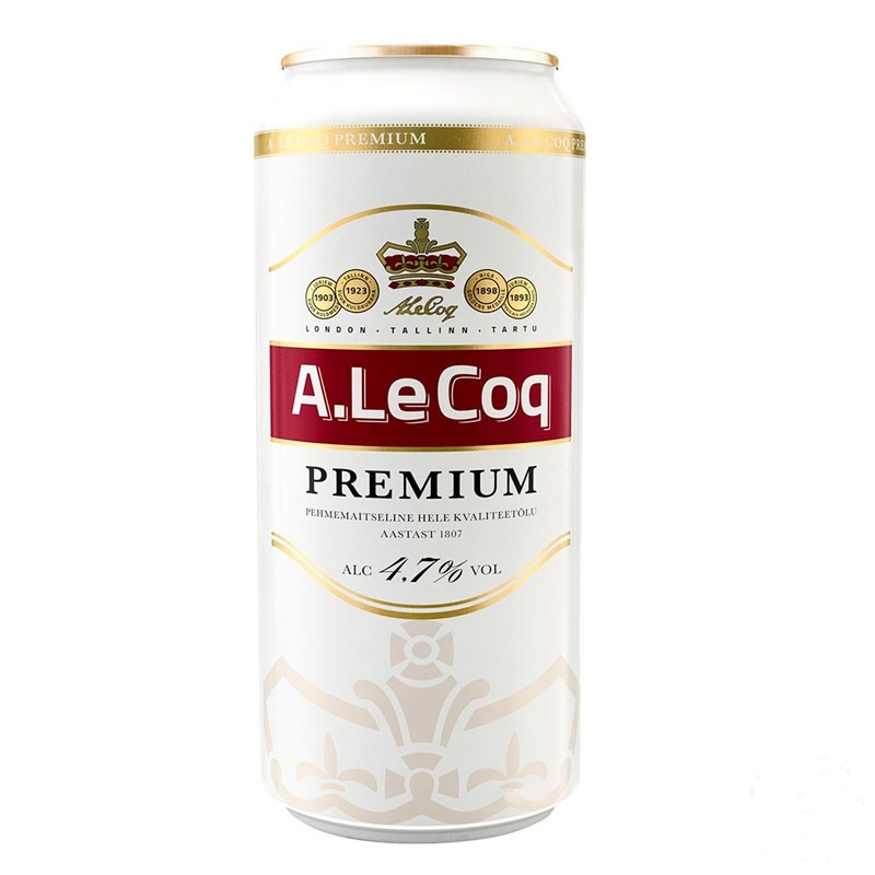 Пиво світле A. Le Coq Premium 4,7% 0,5 л з/б