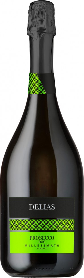 Вино игристое белое Delias Prosecco Extra Dry Millesimato DOC 11% 0,75л