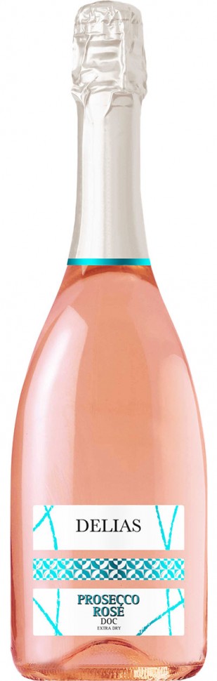 Вино игристое розовое Delias Prosecco Rose Extra Dry Millesimato DOC 12% 0,75л