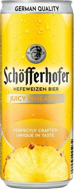 Пиво с соком Schofferhofer Juicy Pineapple светлое нефильтрованное 2.5% 0.33л