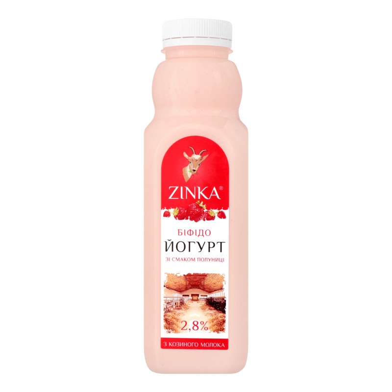 Йогурт из козьего молока со вкусом клубники  Zinka 2,8% 300г