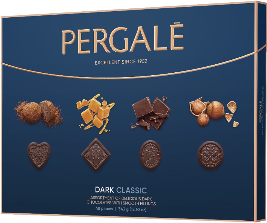 Шоколадне асорті Pergale Classic з темним шоколадом 343 г