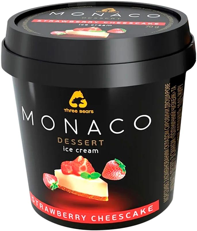 Мороженое Monaco Dessert Клубничный Чизкейк 70 г