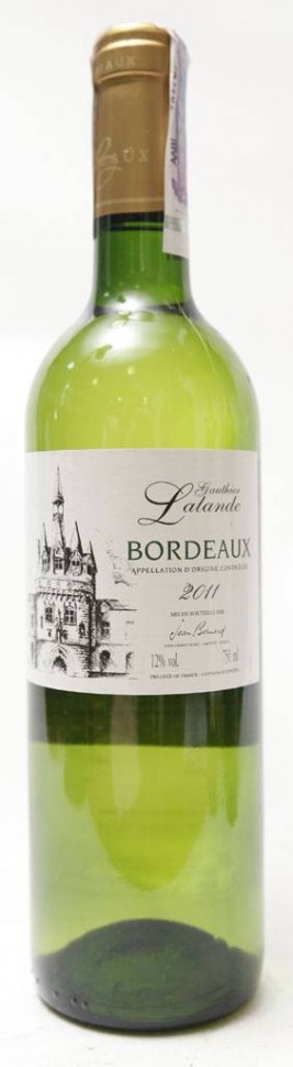 Вино Gauthier Lalande Jean Bernard Bordeaux белое сухое 0,75 л
