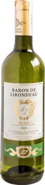 Вино Baron de Lirondeau Bordeaux біле сухе 0.75 л 12%
