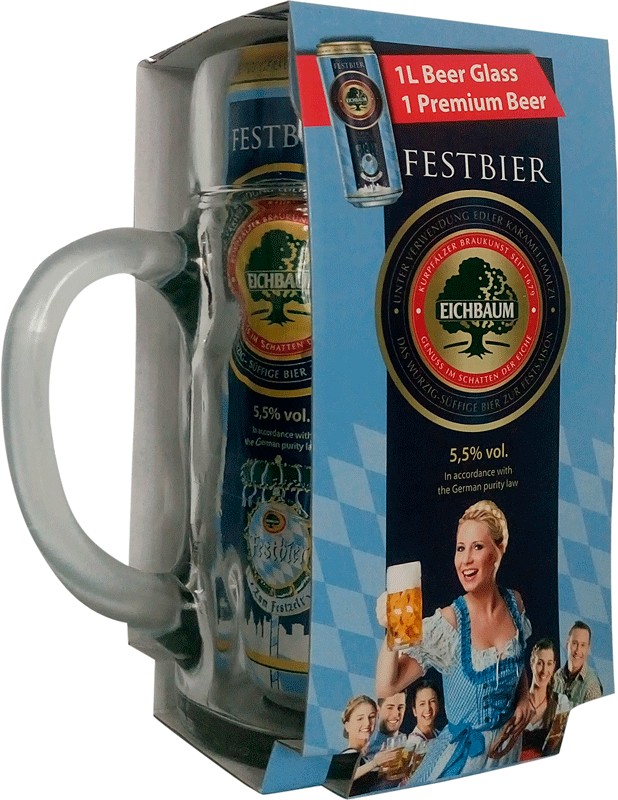 Пиво Eichbaum Festbier Beer with Glass 0,95л ж/б в кружке
