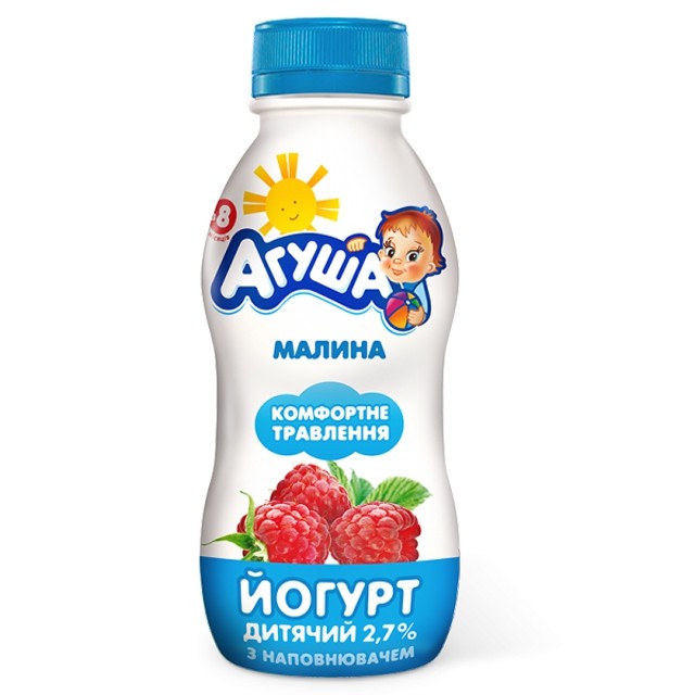 Йогурт питьевой Агуша Малина 2,7% 200г