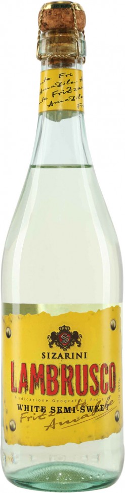 Вино Sizarini Lambrusco белое полусладкое 8% 0,75 л