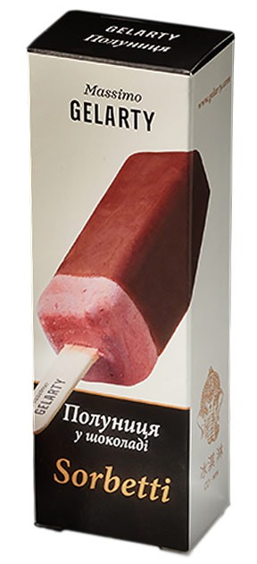 Мороженое Gelarty Sorbetti Клубника в шоколаде 35г