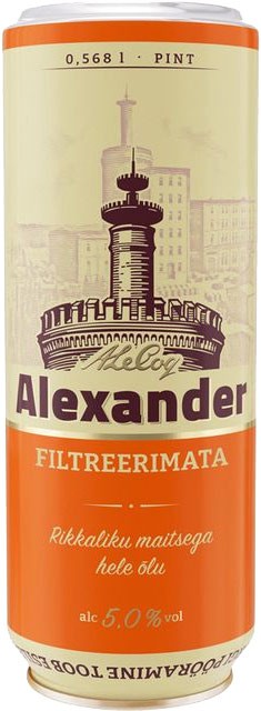 Пиво A. Le Coq Alexander світле нефільтроване 5% 0.568л