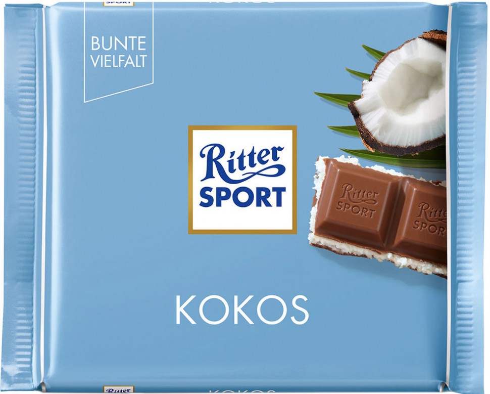 Шоколад Ritter Sport з кокосово-молочним кремом 100 г 