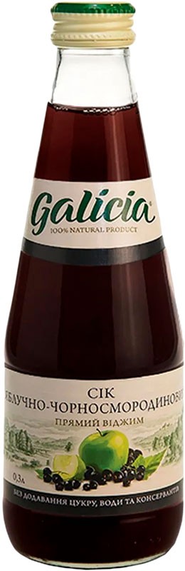 Сік Galicia Яблучно-чорномородиновий 0.3 л