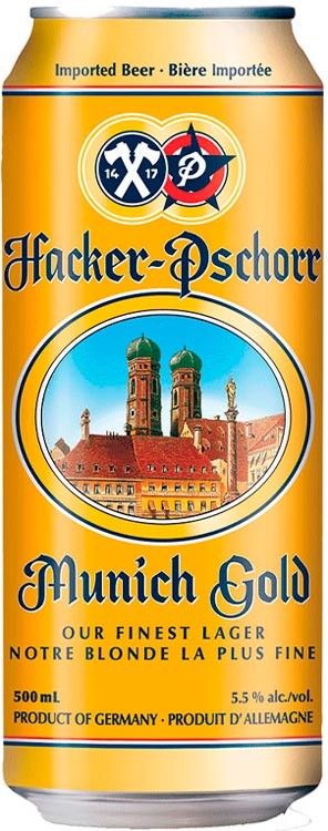Пиво Hacker-Pschorr Munich Gold светлое фильтрованное 5.5% 0.5 л