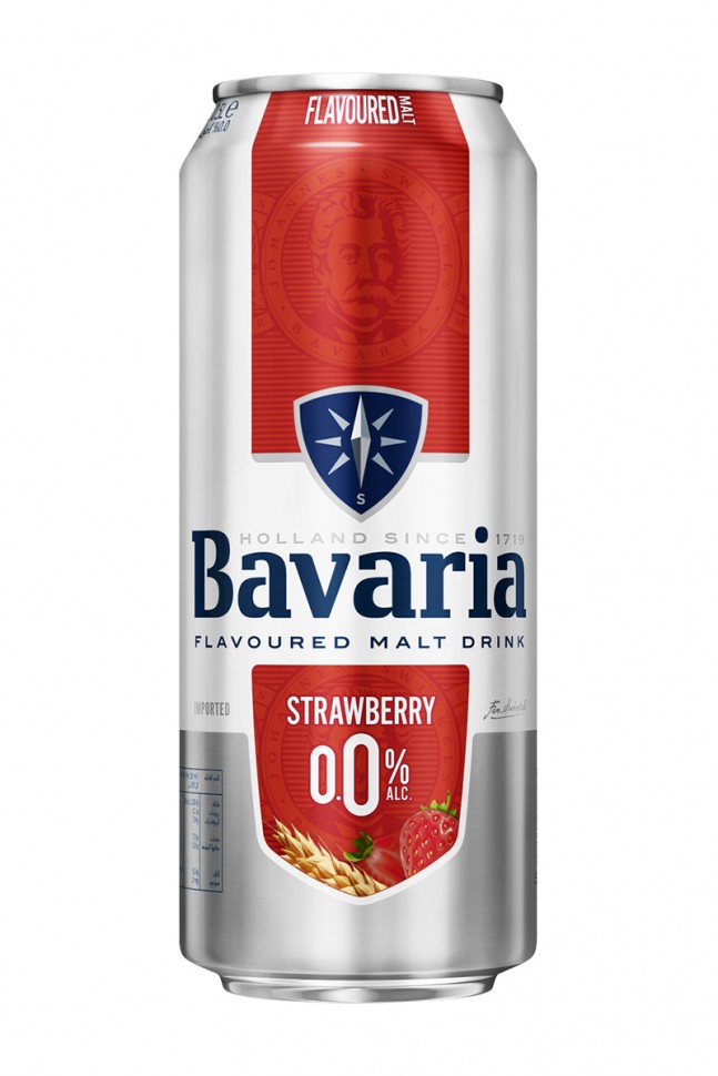 Пиво Bavaria Malt Strawberry безалкогольное светлое фильтрованное 0,5 л ж/б