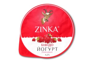 Йогурт из козьего молока со вкусм клубники  Zinka 4,2%100г стакан