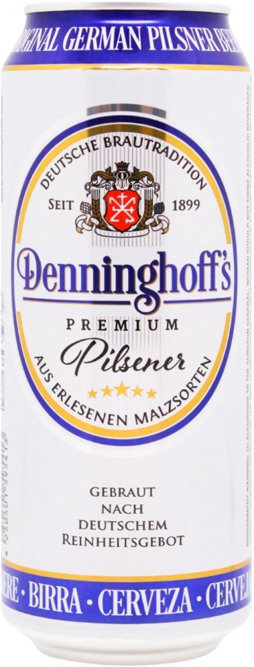 Пиво светлое Denninghoff's Pilsner ж/б 4.9% 0.5л