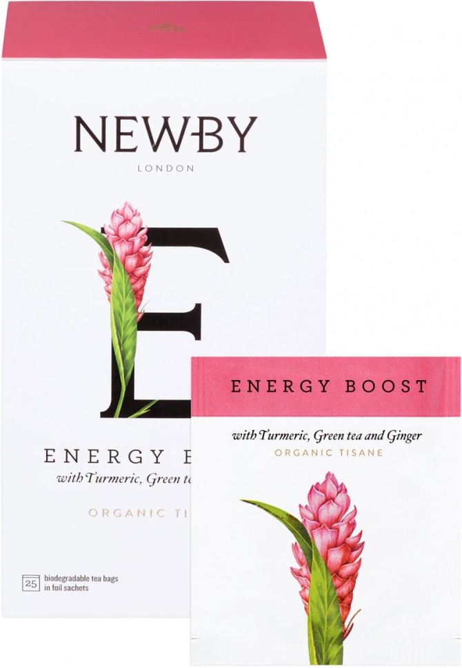 Чай Newby Energy Boost Органічний трав'яний зелений 25пак