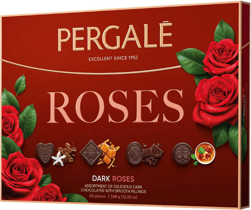 Конфеты Pergale Розы с темным шоколадом 348 г