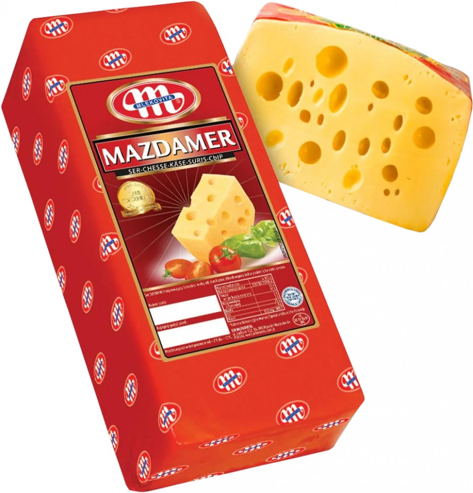 Сыр твердый Mazdamer 45% ТМ Mlekovita