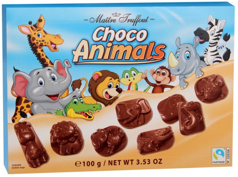 Цукерки шоколадні Maitre Truffout Choco Animals 100г