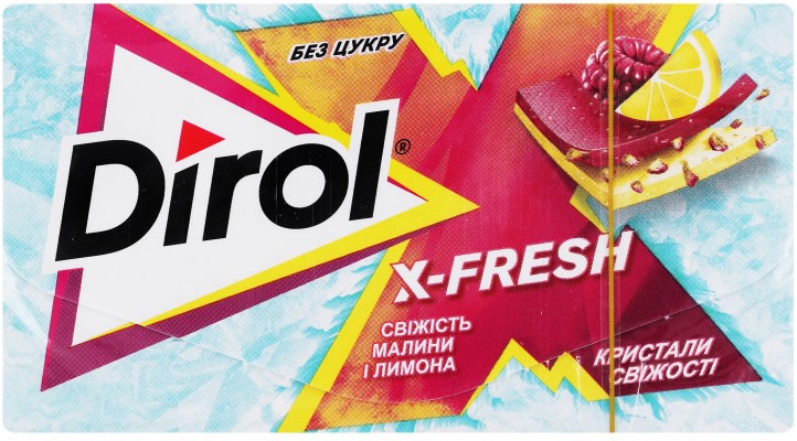 Резинка жевательная Dirol X-Fresh Свежесть малины и лимона без сахара 13.5г