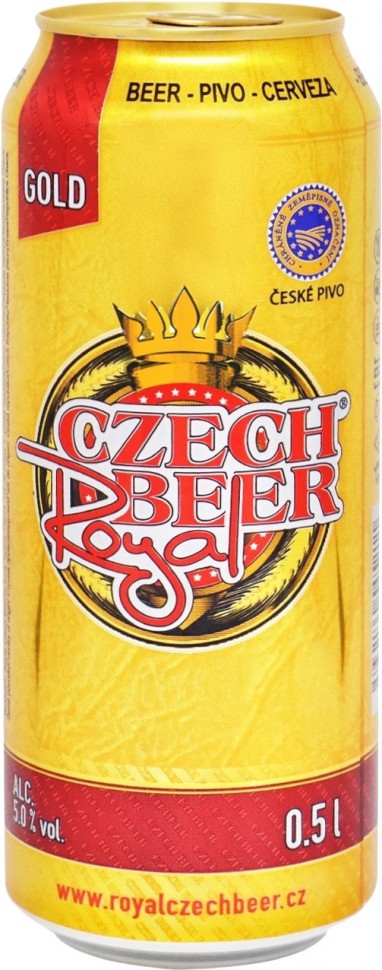 Пиво светлое Royal Czech Beer GOLD ж/б 5% 0.5л