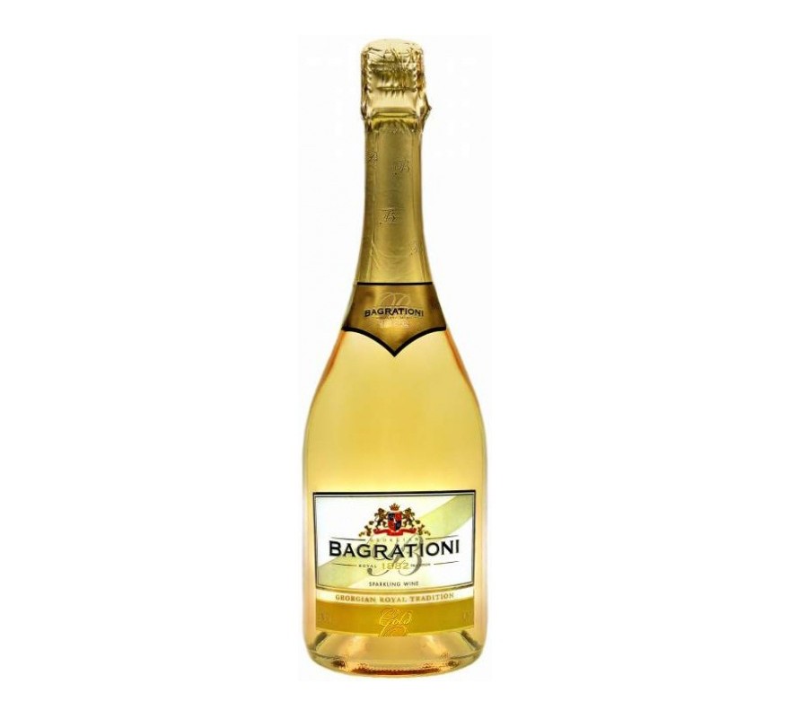 Вино игристое Bagrationi Gold полусладкое 0,75л 12%