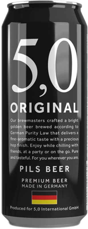 Пиво 5.0 Original Pils 5% светлое ж/б 0.5 л