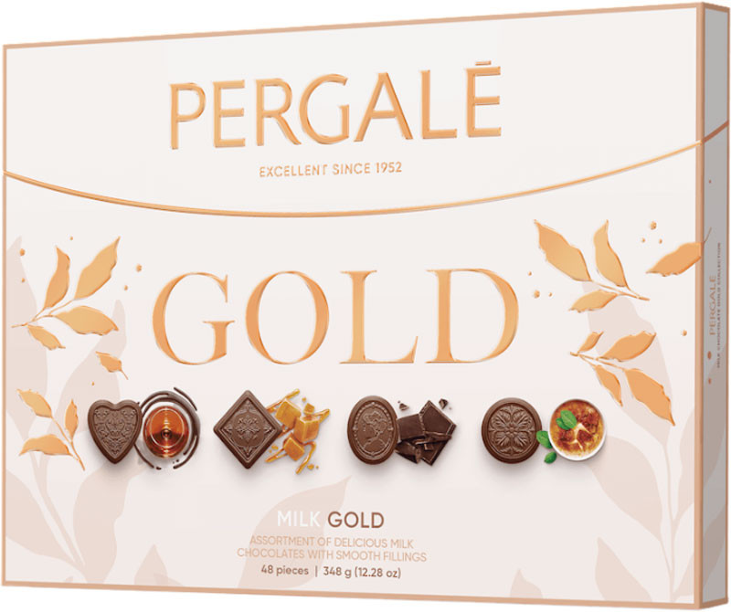 Цукерки Pergale Gold асорті з молочним шоколадом 348 г