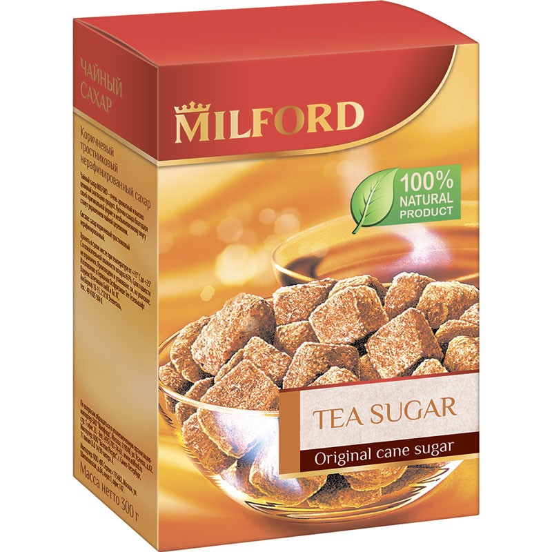 Сахар тростниковый коричневый Чайный 300г Milford