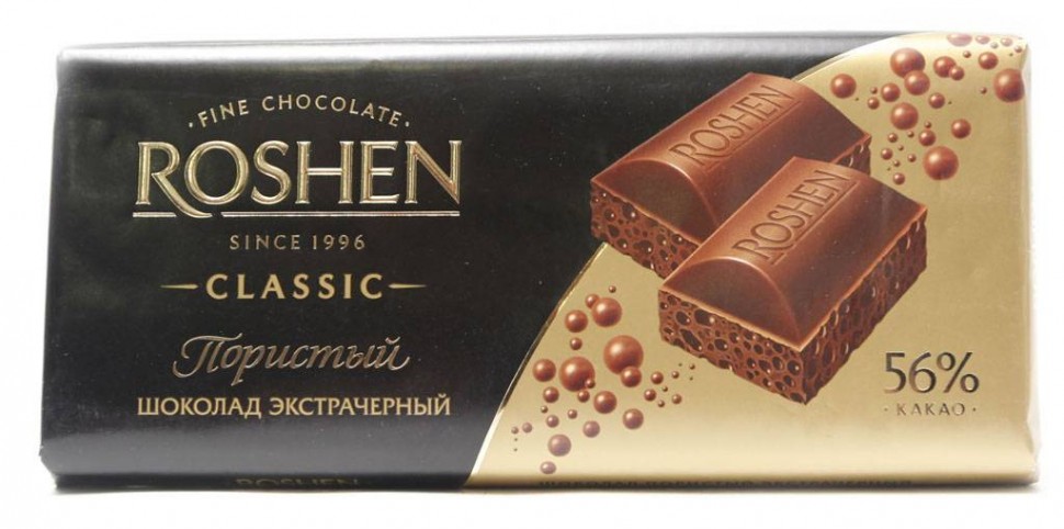Шоколад Экстрачерный пористый Roshen 100г