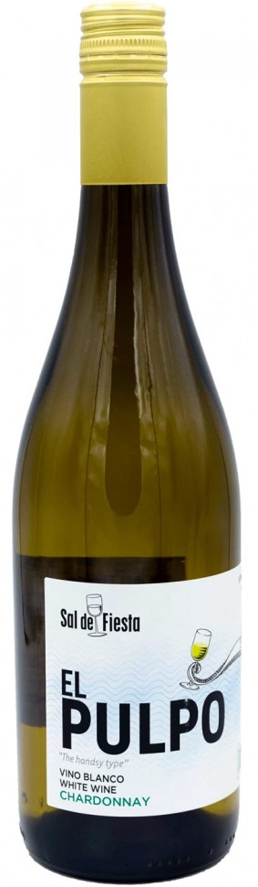 Вино белое сухое El pulpo Chardonnay BIO 12,5% 0,75л