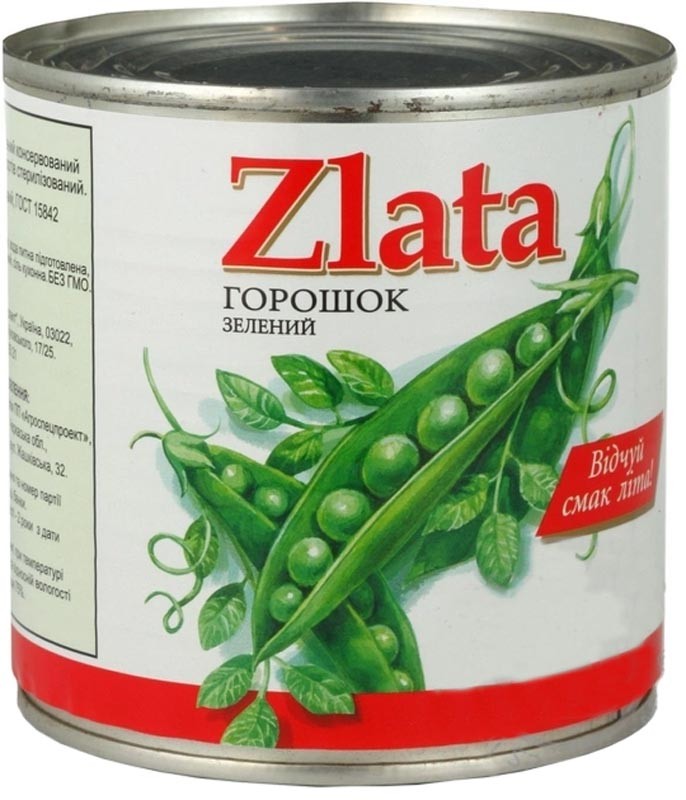 Консервированный зеленый горошек Zlata 420 г