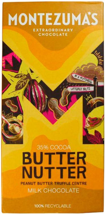 Шоколад Montezumas Chocolate Bars - Butter Nutter X 70% 90 г