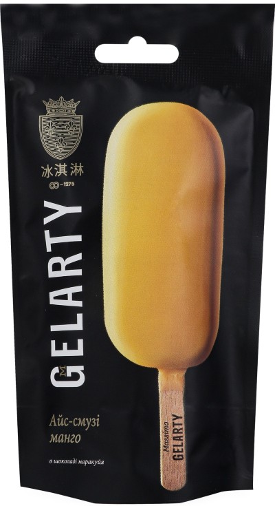 Морозиво Gelarty Айс-смузі манго в шоколаді маракуйя 80г