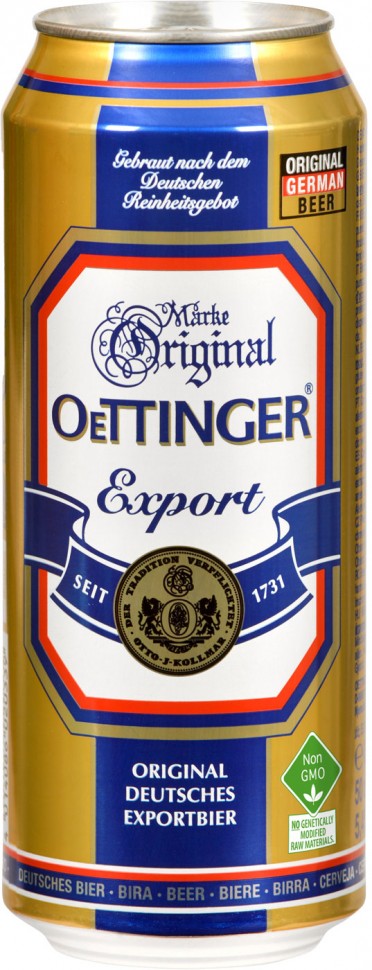 Пиво Oettinger Export світле фільтроване пастеризоване 5.4% 0.5л