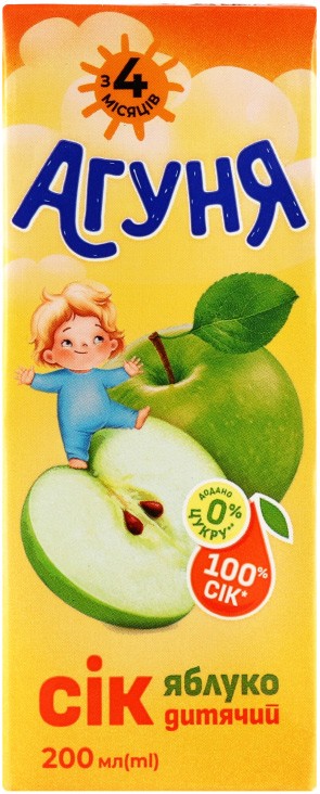 Сік Агуня Яблуко для дітей від 4-х місяців 200мл