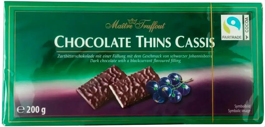 Шоколад Thins Cassis Maitre Truffout