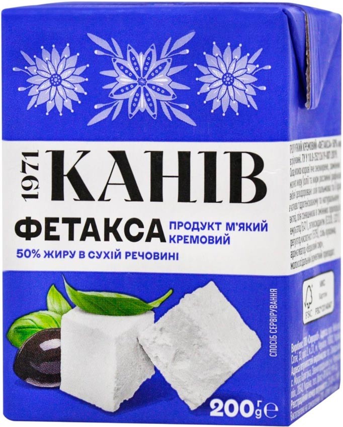 Сыр Канев 1971 Фетакса кремовый 50% 200 г