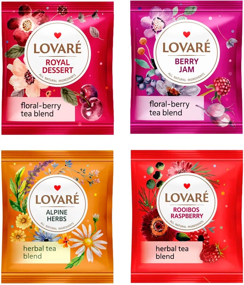 Чай Lovare Flower Tea Assorted ассорти 4 вида по 8 пакетиков