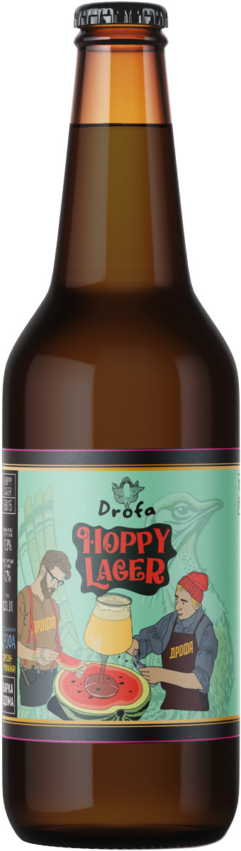 Пиво Drofa Hoppy Lager светлое нефильтрованное 4,7% 0,33л