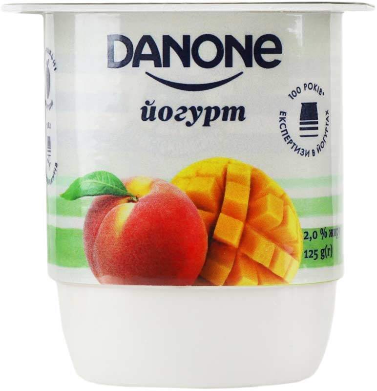 Йогурт Данон Манго персик 2% 125 г